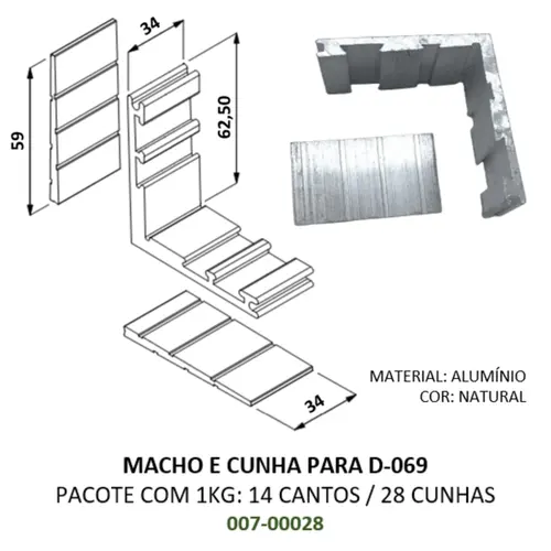 Cantoneira e Cunha para D-069
