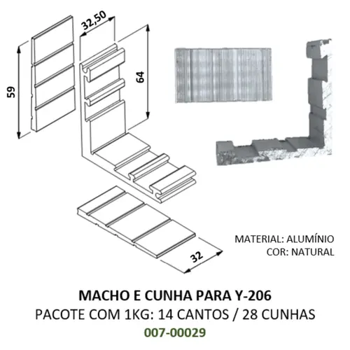 Cantoneira e Cunha para Y-206