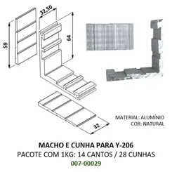 Cantoneira e Cunha para Y-206