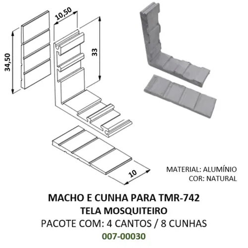 Cantoneira e Cunha para Tmr-742