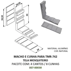 Cantoneira e Cunha para Tmr-742